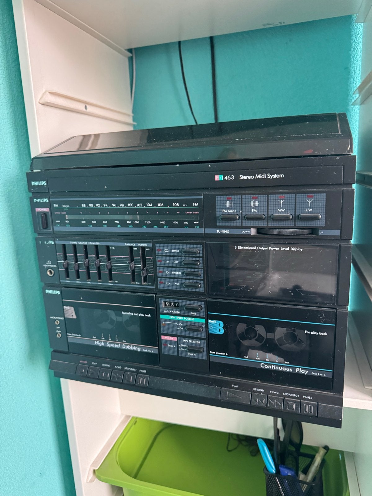 Philips F463 Stereo Midi Systeem met Ariston CD-speler, Ophalen, Philips, Gebruikt, Cassettedeck