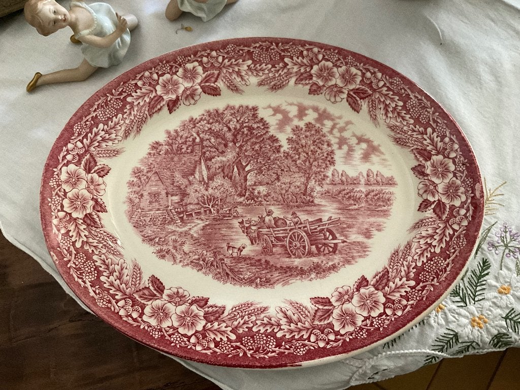 Oude Engelse ovale schaal Broadhurst Staffordshire, Ophalen of Verzenden