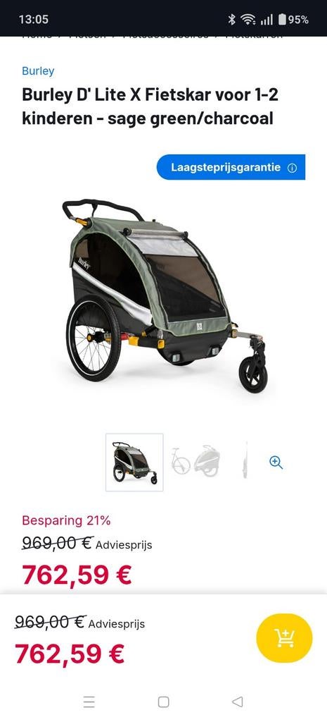 Burley D'Lite X Fietskar voor 1-2 kinderen, Ophalen