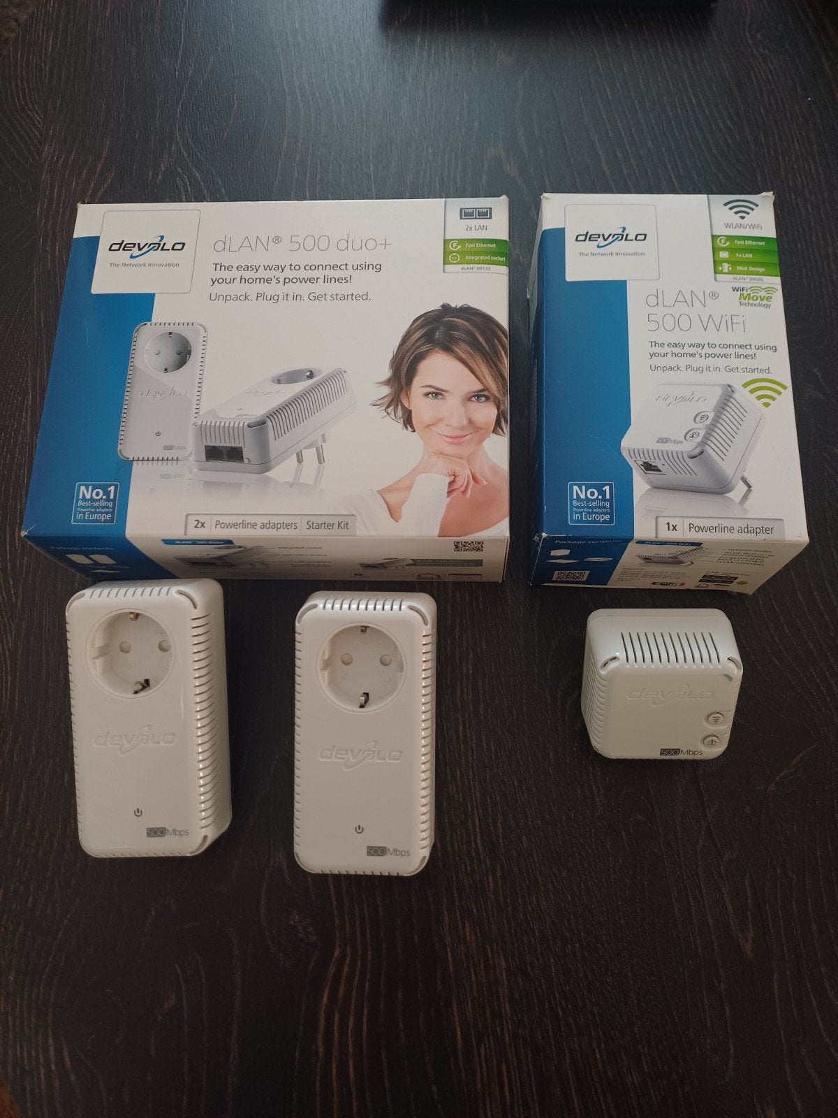 Devolo dLAN 500 duo+ en dLAN 500 WiFi Powerline Adapters, Ophalen of Verzenden, Zo goed als nieuw, Router, Devolo