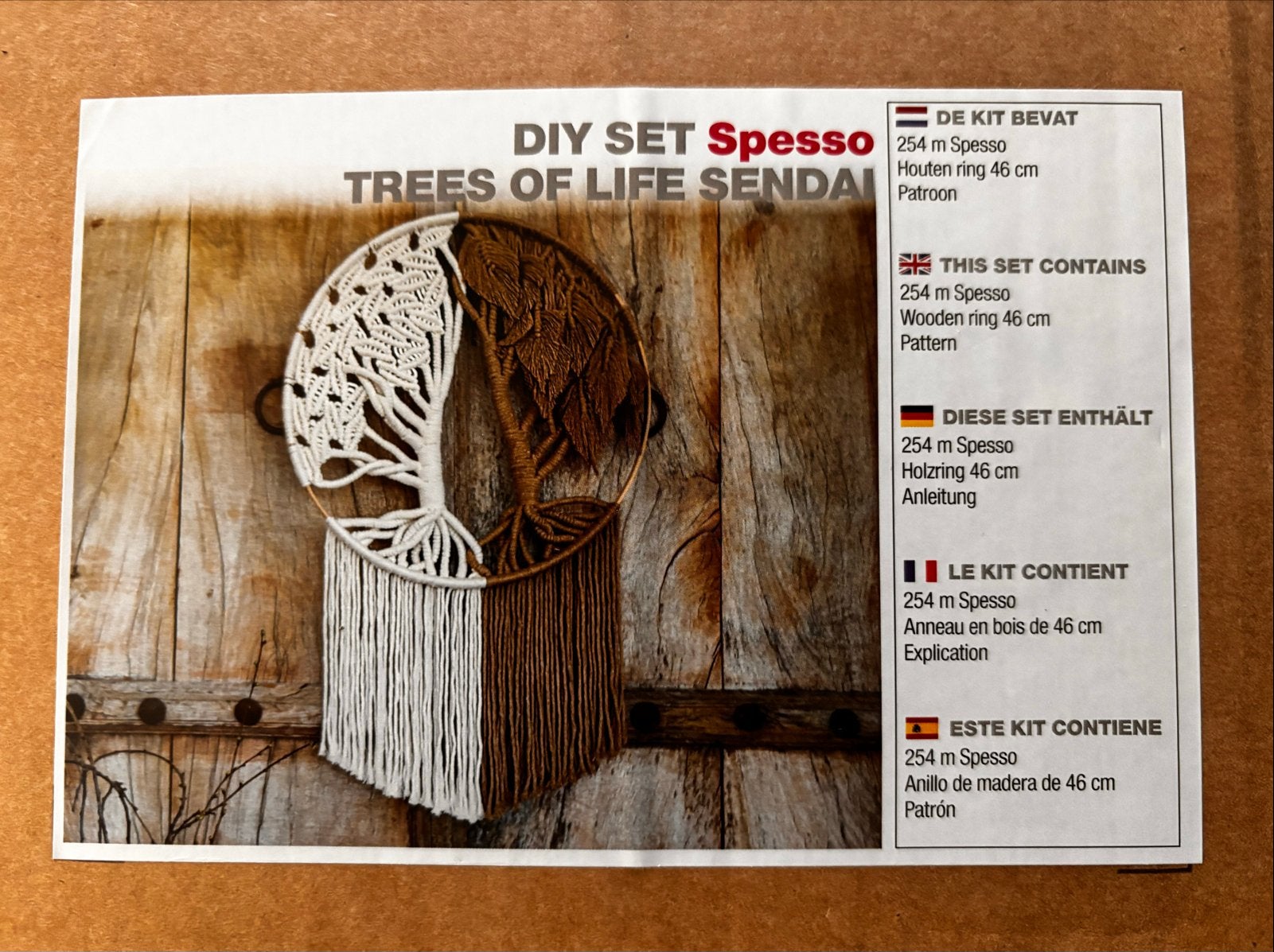 DIY Macramé Wanddecoratie - Trees of Life Sendai, Hobby en Vrije tijd, Handgemaakt, Textiel, Nieuw, Meerkleurig