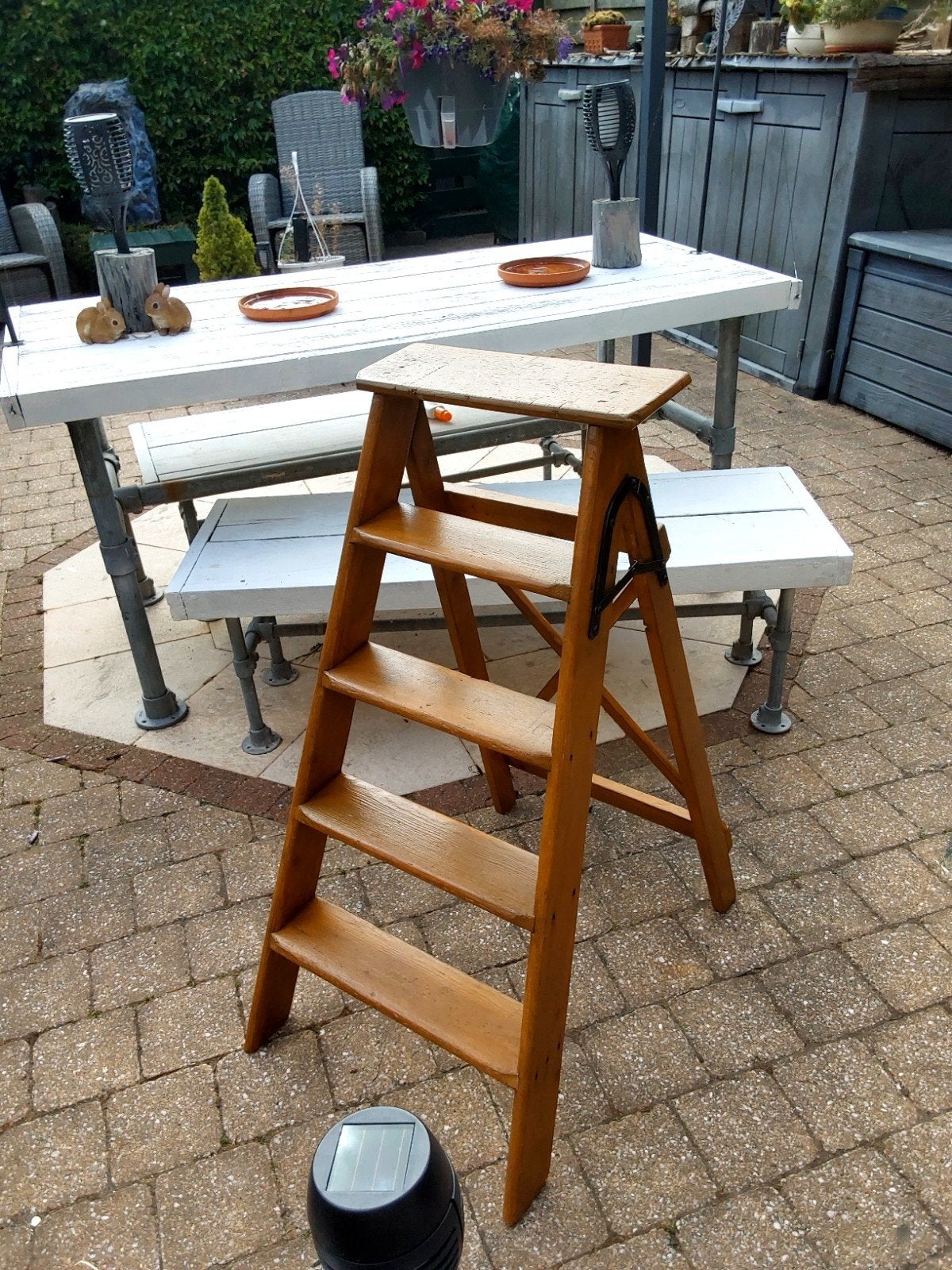 Opgeknapte houten keukentrap - Vintage en functioneel, Ophalen of Verzenden