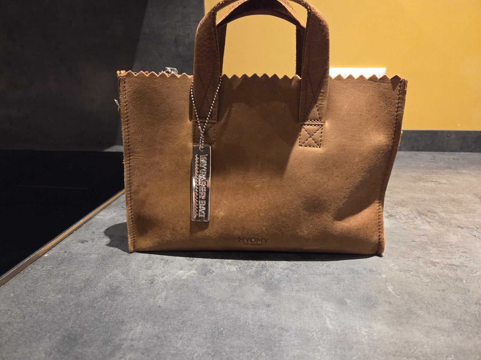 MYOMY My Paper Bag Handtas Bruin Leer, Ophalen of Verzenden, Gebruikt, Bruin, Handtas