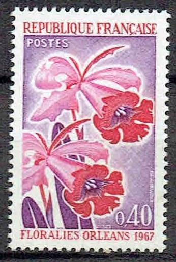 Frankrijk 1967 Bloemen, Verzenden, Postfris, Dier of Natuur