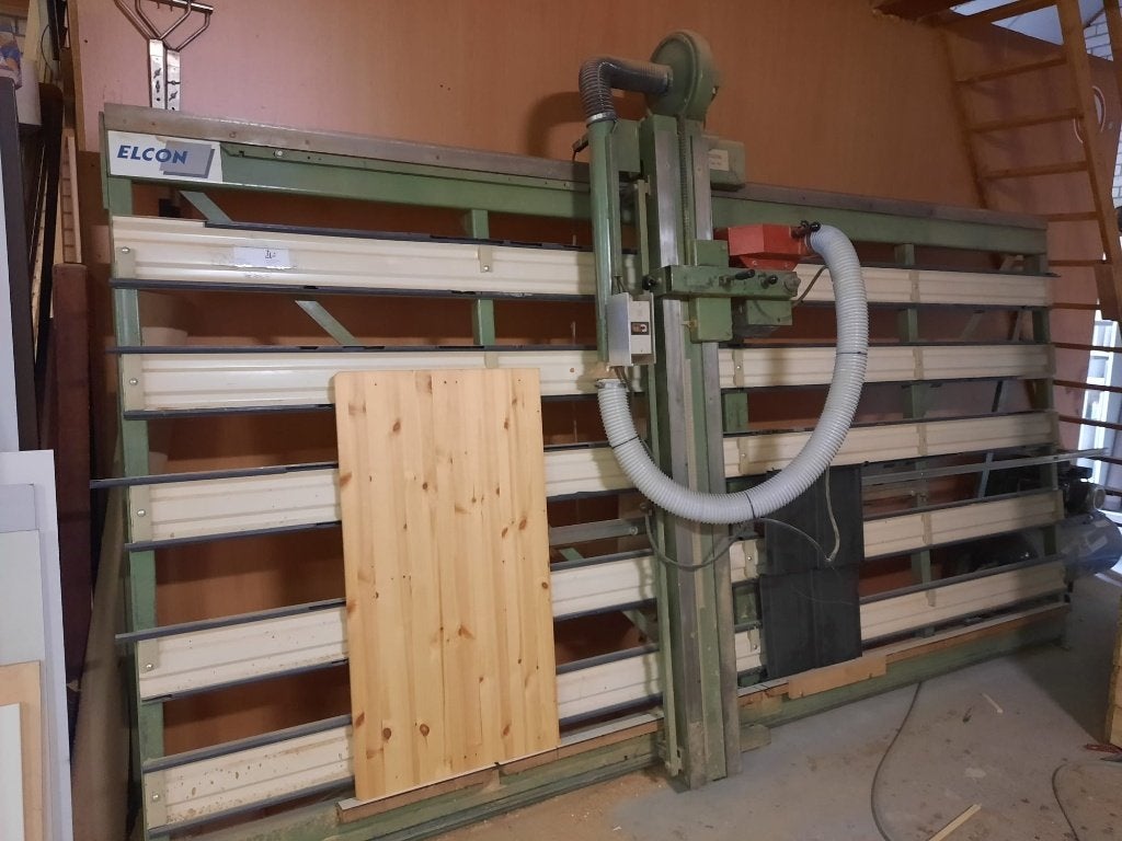 Wandzaag ELCON Type 155 Verticale platenzaag, Doe-het-zelf en Verbouw, Gereedschap | Zaagmachines, Ophalen, Gebruikt, Elcon harwi striebig altendorf holzher wandzaag