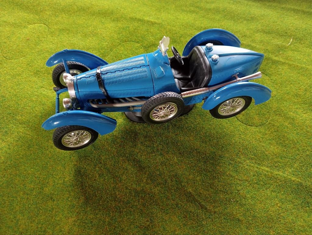 Vintage Bugatti Type 35 Modelauto - Blauw, Ophalen, Zo goed als nieuw, Auto, Overige merken