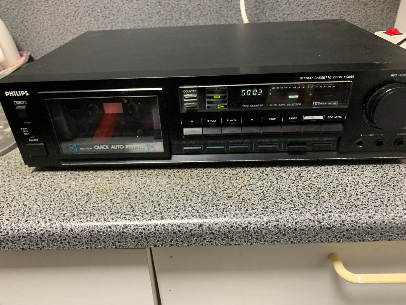 Philips FC566 Stereo Cassettedeck met Auto Reverse, Audio, Tv en Foto, Ophalen of Verzenden, Enkel, Philips, Auto-reverse