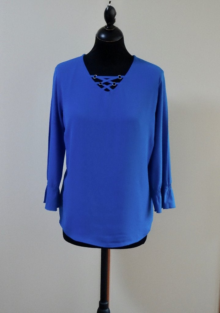 Frank Walder blouse maat 42, Blauw, Maat 42/44 (L), Ophalen of Verzenden, Zo goed als nieuw