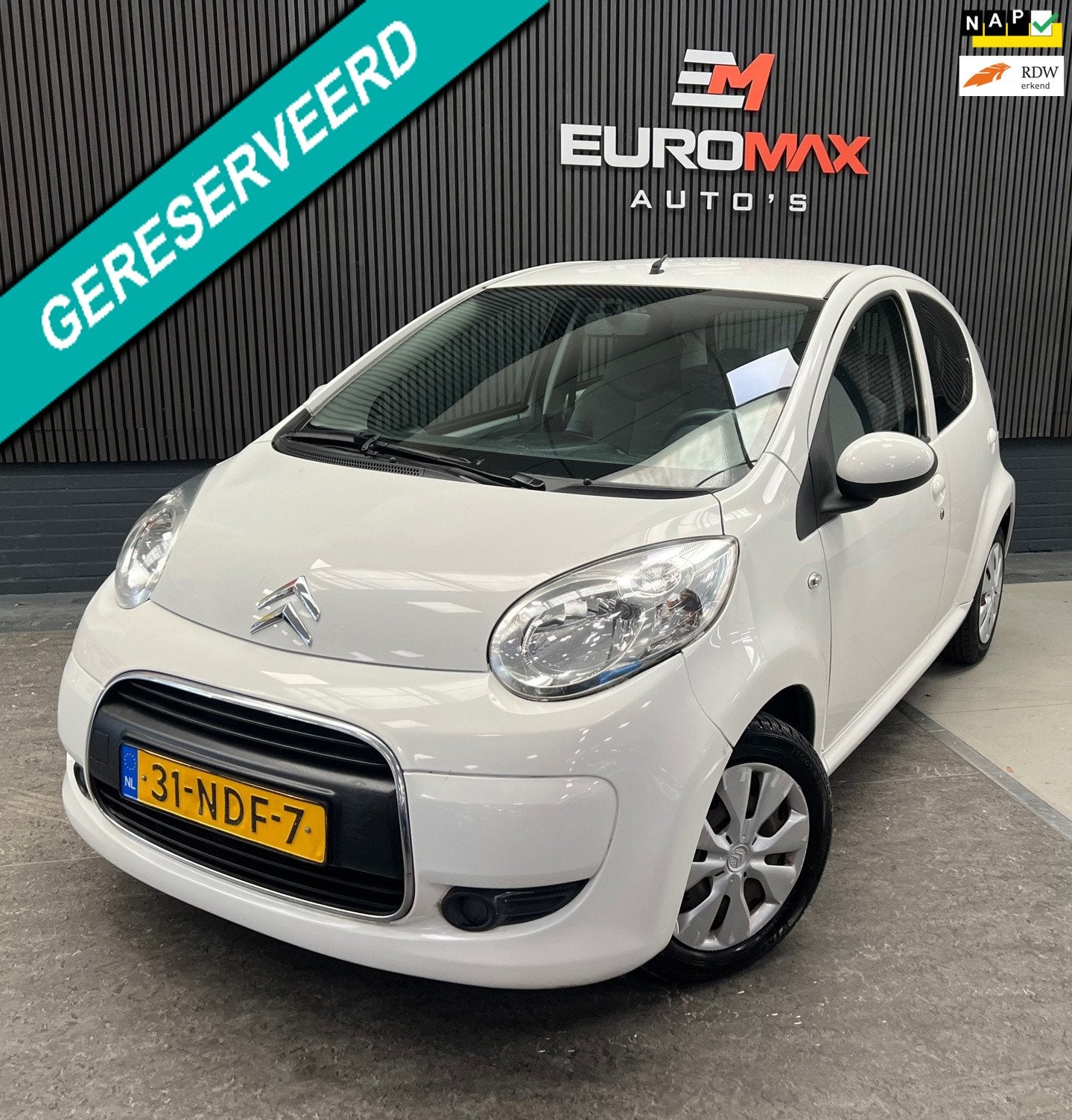 Citroen C1 1.0-12V Ambiance Airco - NAP - Elktr ramen, Voorwielaandrijving, Stof, Gebruikt, Zwart