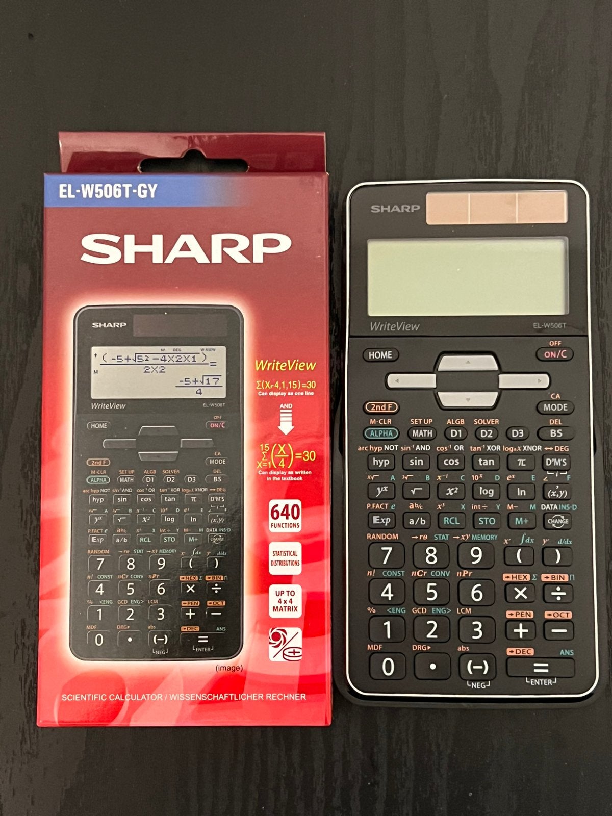 Sharp EL-W506T-GY wetenschappelijke rekenmachine, Diversen, Ophalen of Verzenden, Nieuw