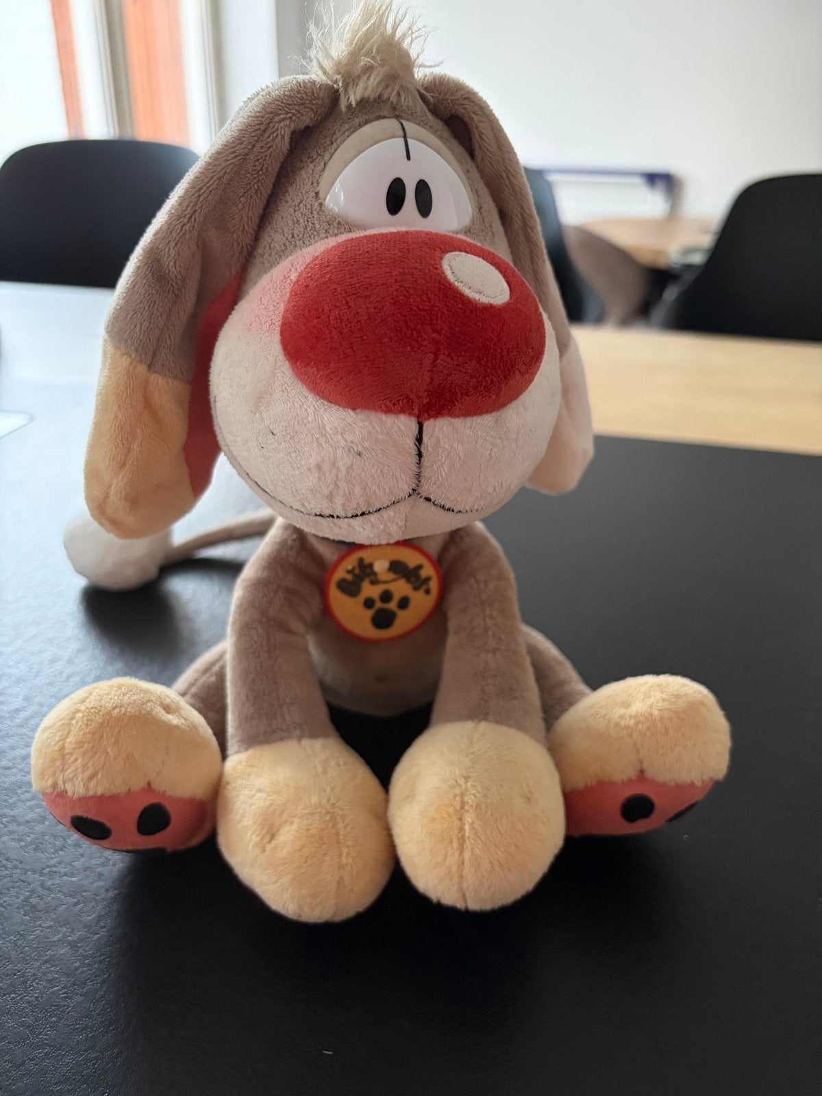 Diddl Bibombl knuffel hondje met halsbandje, Gebruikt, Overige merken, Overige karakters, Middelgroot (20 tot 80 cm)