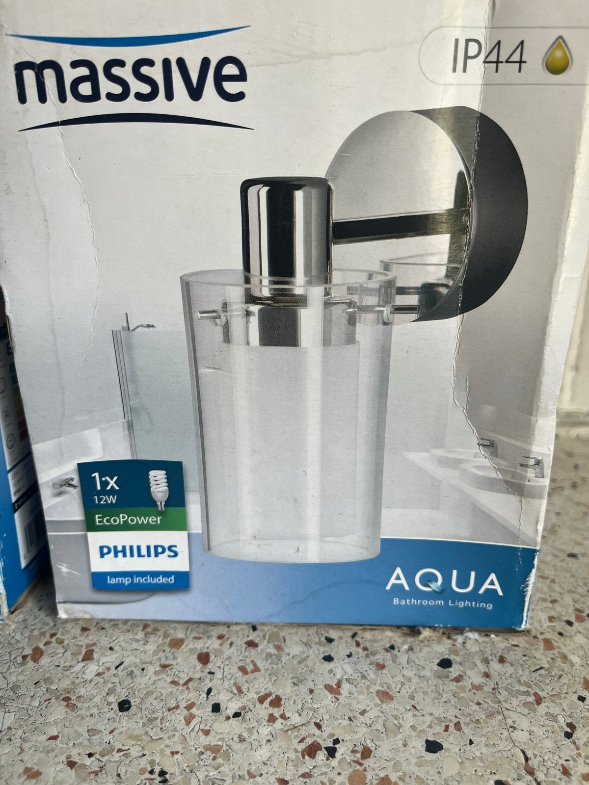 2x Massive Aqua wandlamp - Nieuw in verpakking, Ophalen, Philips, Geschikt voor buiten, E14 (klein)