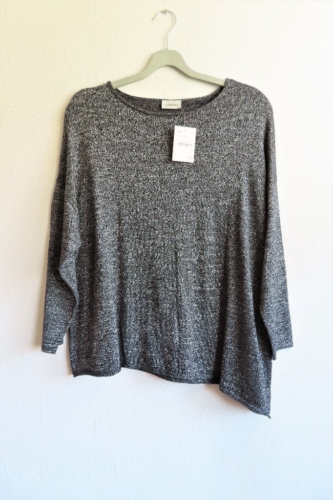 Shirt Zwart Zilver Glitter Canda C&A mt L/XL *Nieuw* (3030), Zwart, Maat 46/48 (XL) of groter, Nieuw, Ophalen of Verzenden