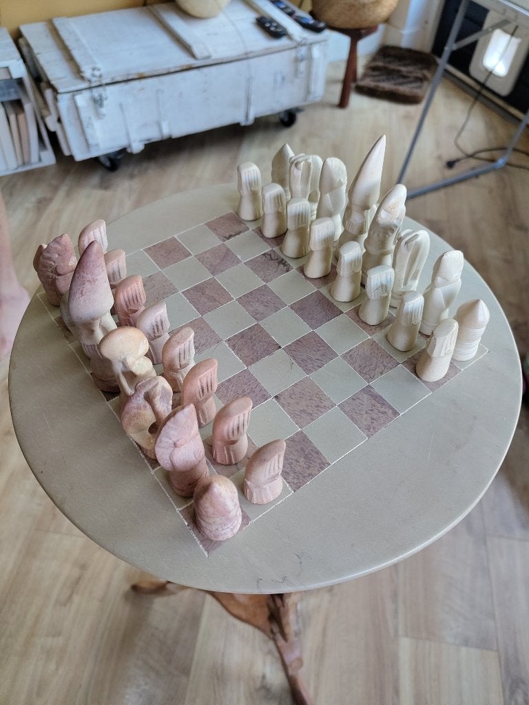 Handgemaakt spekstenen schaakbord uit Kenia, Ophalen of Verzenden, Nieuw