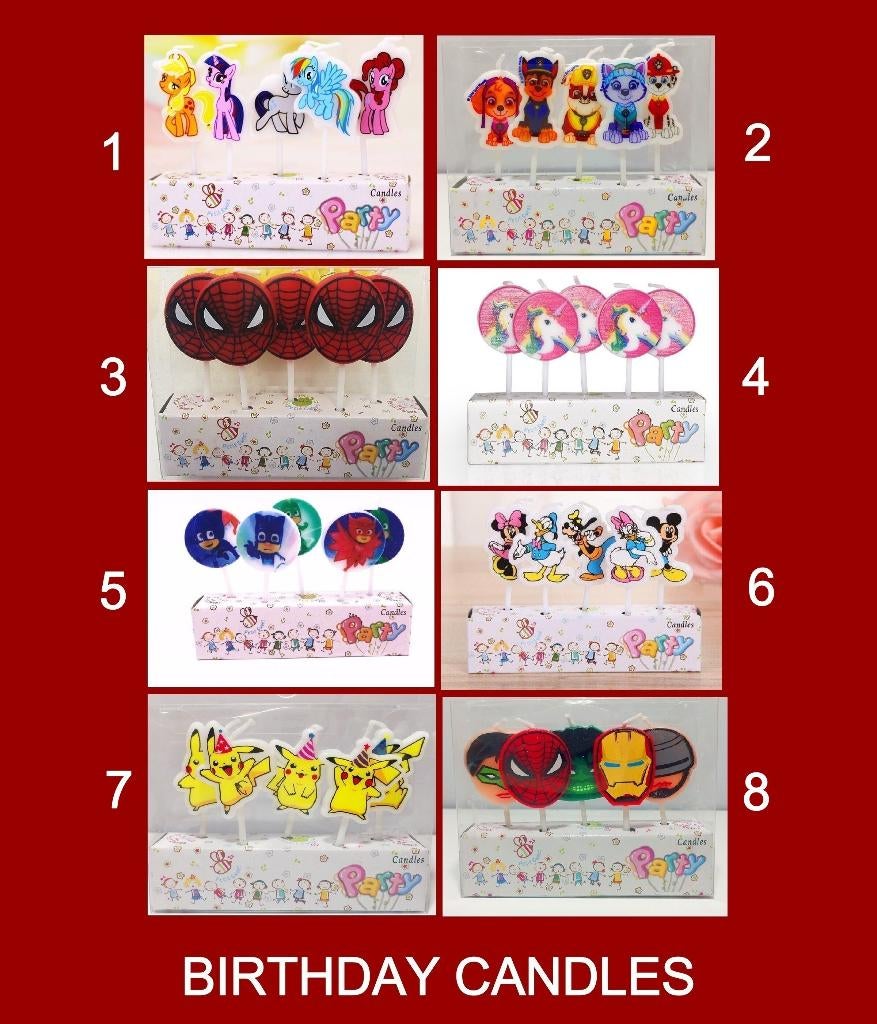 Birthday Kaarsen Paw Patrol, My Little Pony, Spiderman enz., Hobby en Vrije tijd, Verzenden, Nieuw, Taarten, Versiering