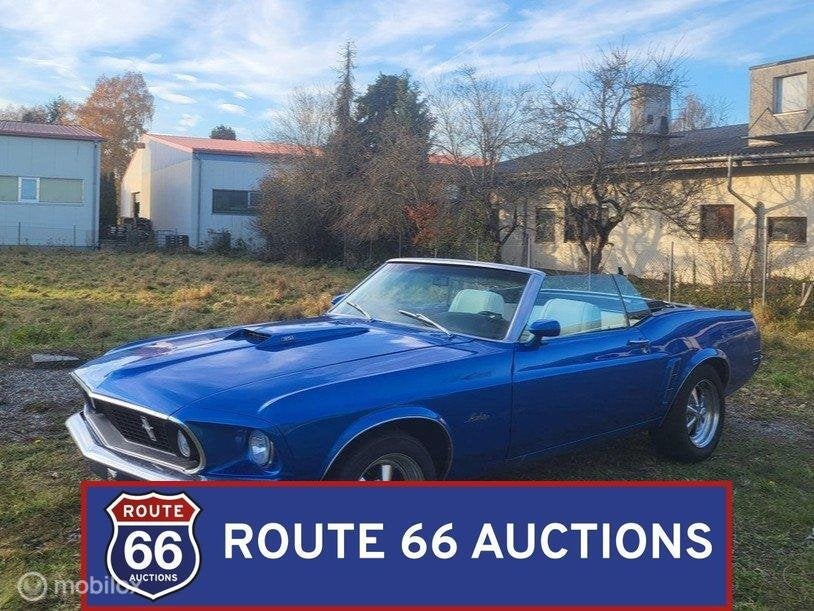 Ford Mustang Cabriolet | 1969 | Route 66 Auctions, Auto's, Overige carrosserieën, Zwart, Bedrijf, Handgeschakeld