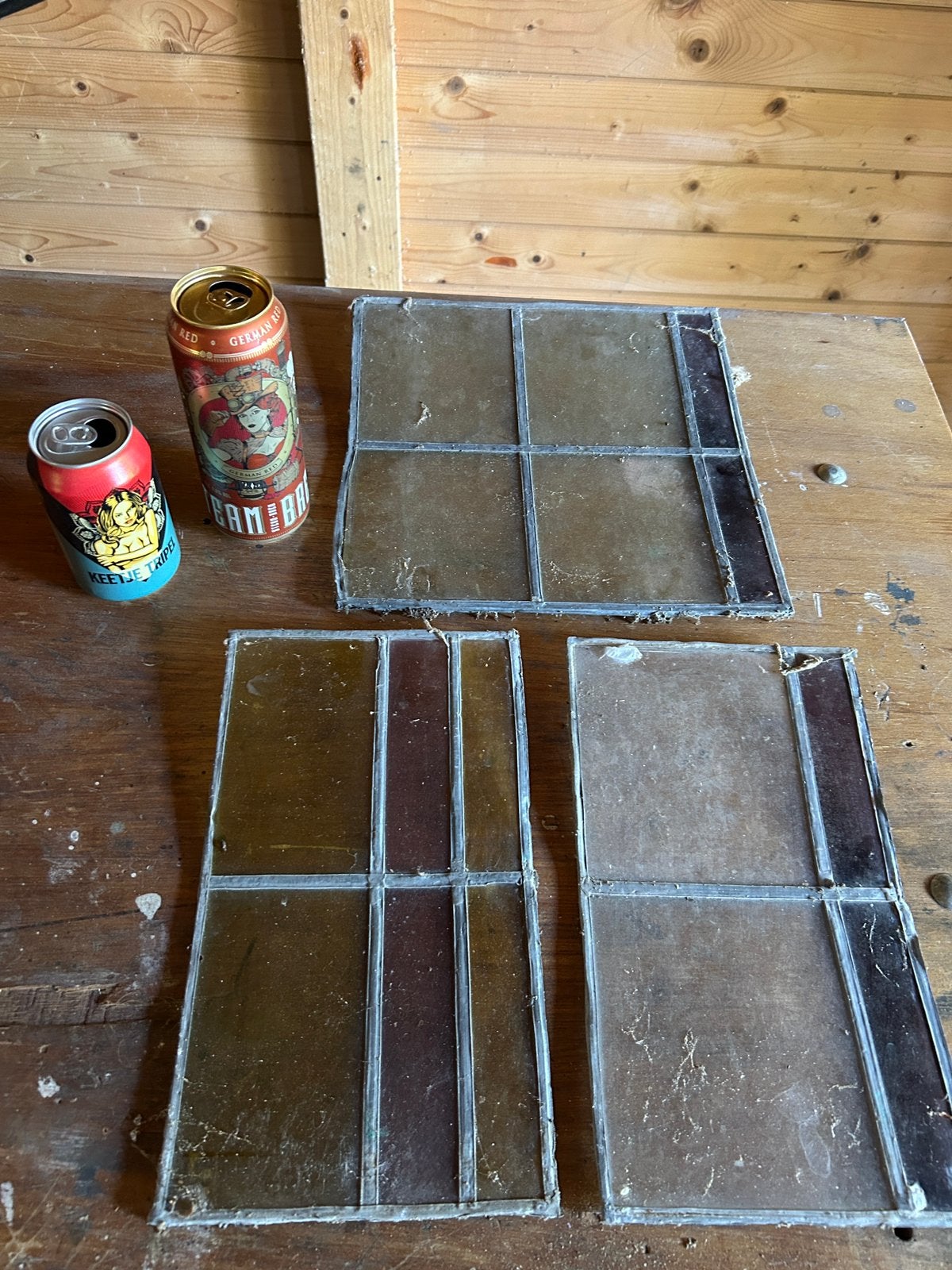 Glas in lood raampjes, Ophalen, Gebruikt, Overige typen, Minder dan 80 cm