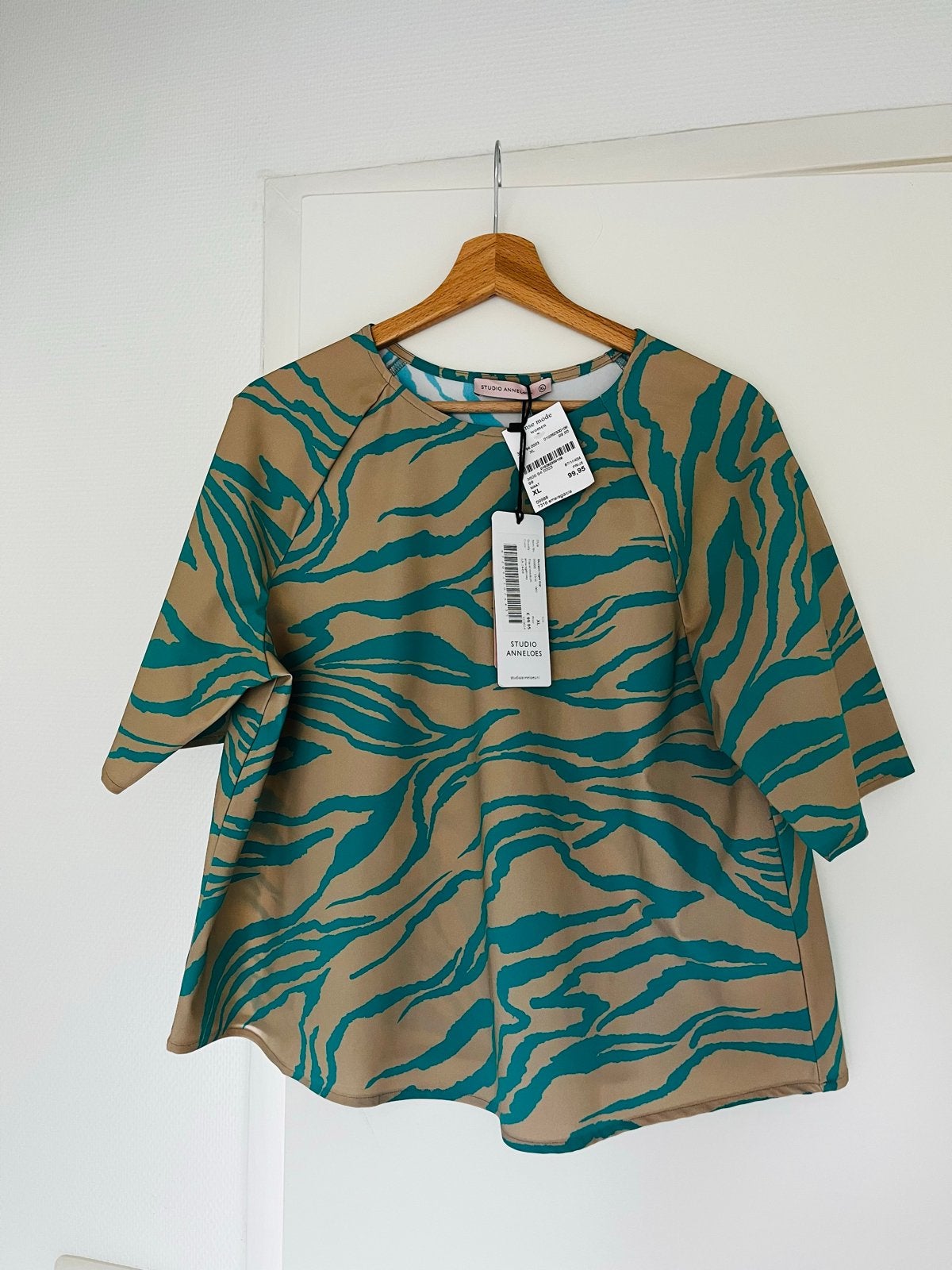 Studio Anneloes, mooie travelstof top, smaragd/clay XL, Meerkleurig, Maat 46/48 (XL) of groter, Nieuw, Ophalen of Verzenden