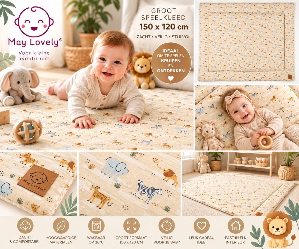 Baby speelkleed / Nieuw / May Lovely® / Safari, Ophalen of Verzenden, Nieuw