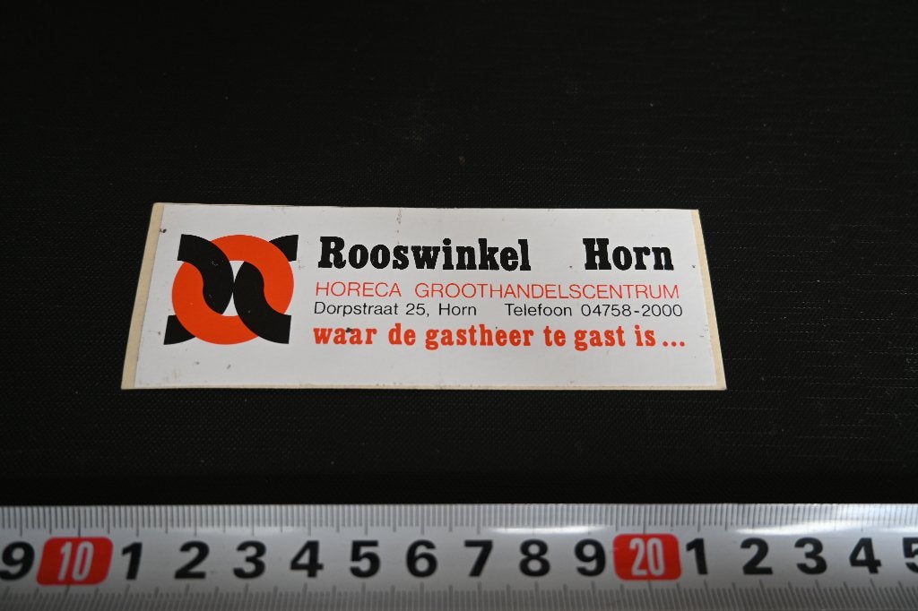 sticker Horn ROOSWINKEL Horeca Groothandelsventrum, Ophalen, Zo goed als nieuw