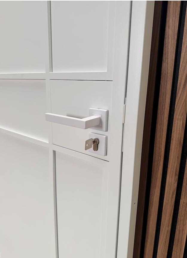 Witte volledig stalen deuren met cilinder of vrij/bezet slot, 120 cm of meer, Binnendeur, Nieuw, Ophalen of Verzenden