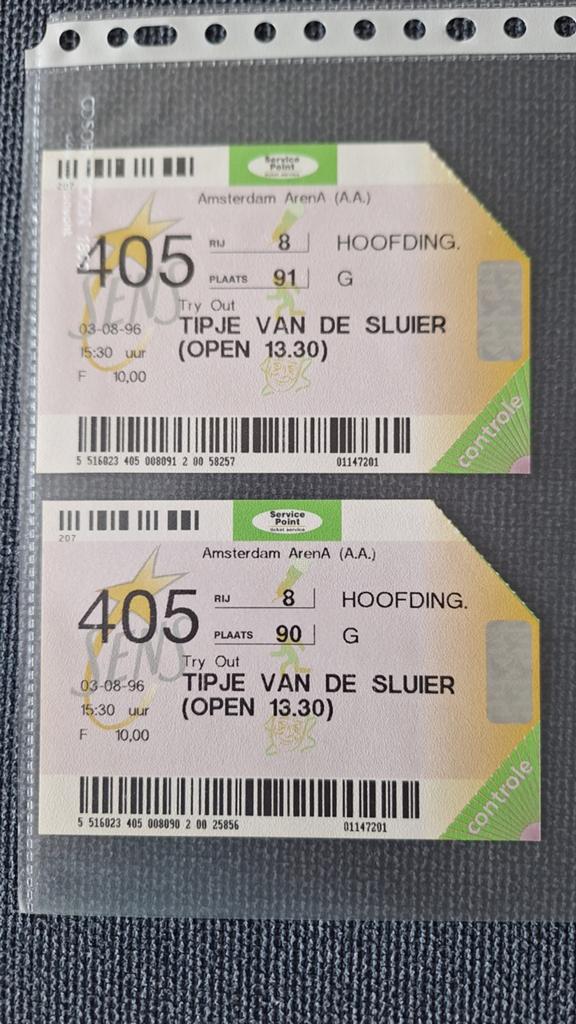 OPENING AMSTERDAM ARENA AUGUSTUS 1996, Tickets en Kaartjes, Twee personen