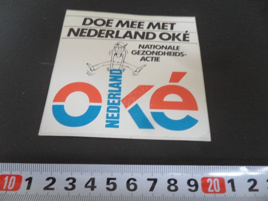 sticker doe mee met nederland oké - gezondheidsactie *, Verzamelen, Ophalen of Verzenden, Zo goed als nieuw