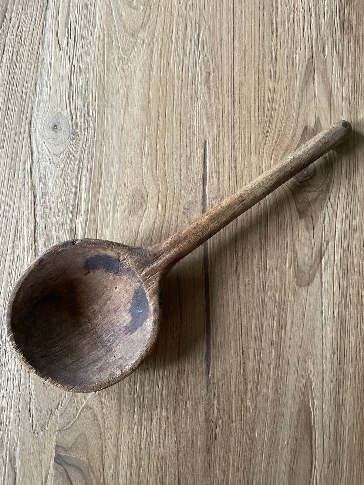 Antieke houten lepel, handgesneden, Ophalen of Verzenden