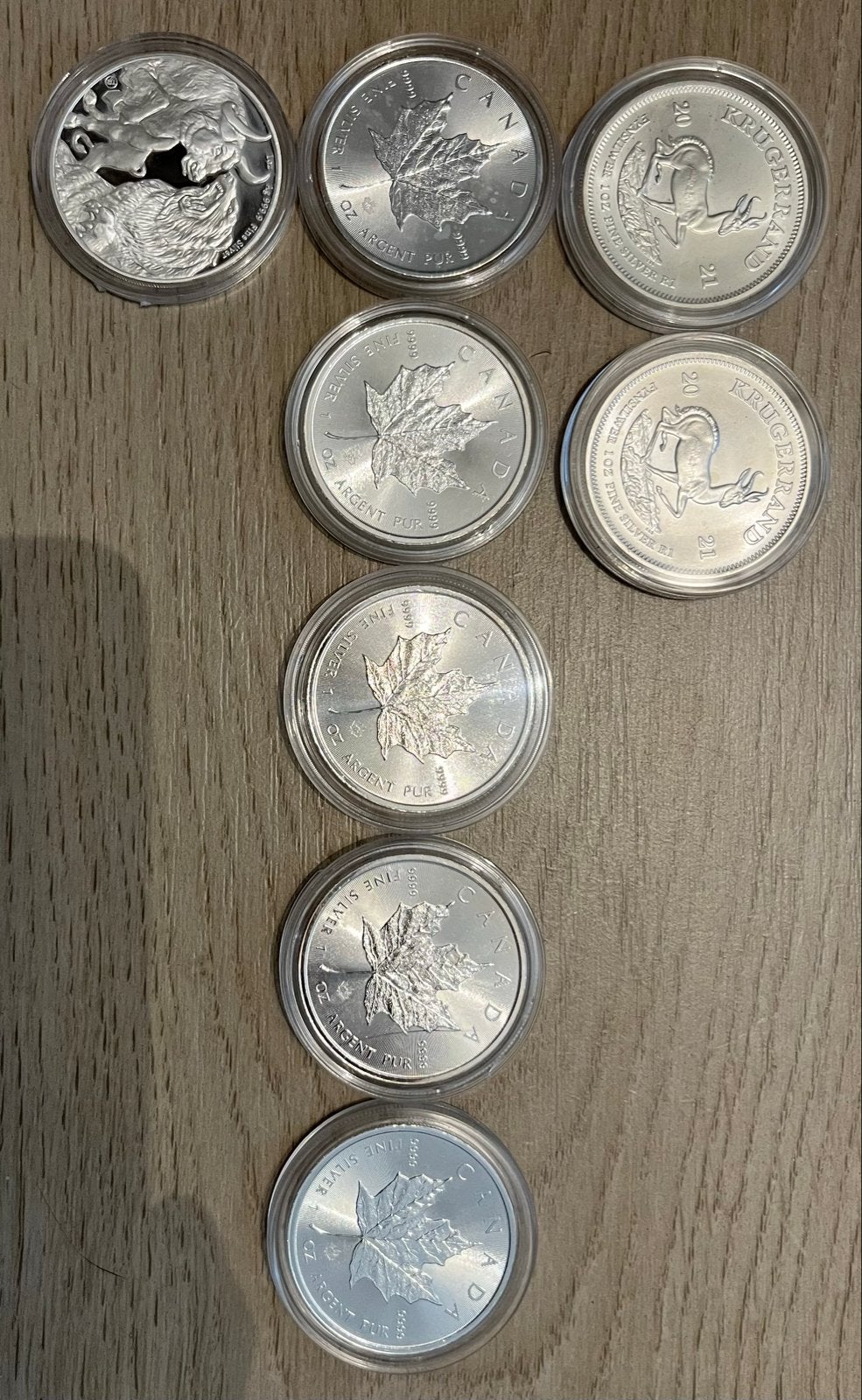 Zilveren beleggingsmunten: Maple Leaf, Krugerrand, Bull&Bear, Verzenden, Zilver