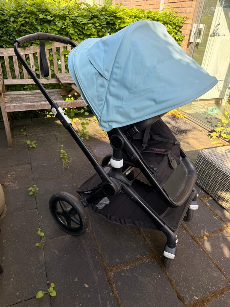 Bugaboo Fox 2 vapor blue kinderwagen met accessoires, Ophalen, Bugaboo, Zo goed als nieuw, Combiwagen