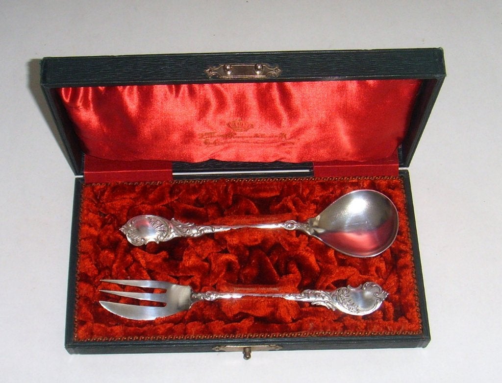 Zilveren gember set JM van Kempen & Zonen 1898 in cassette., Ophalen of Verzenden, Zilver
