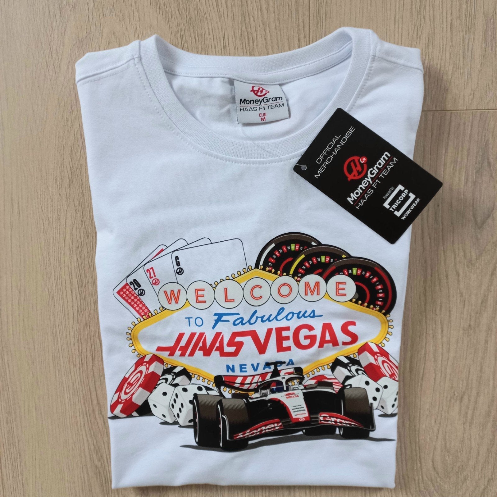 HAAS F1 Team Shirt Las Vegas - Nieuw, Mt M, Collectors Item, Maat 48/50 (M), Wit, HAAS F1 Team, Nieuw