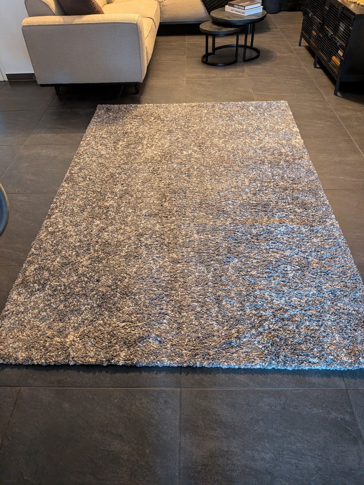 Hoogpolig vloerkleed Lorium Beige/Mocca/Crème, Ophalen, Bruin, Modern, Warm, Comfortabel, 150 tot 200 cm