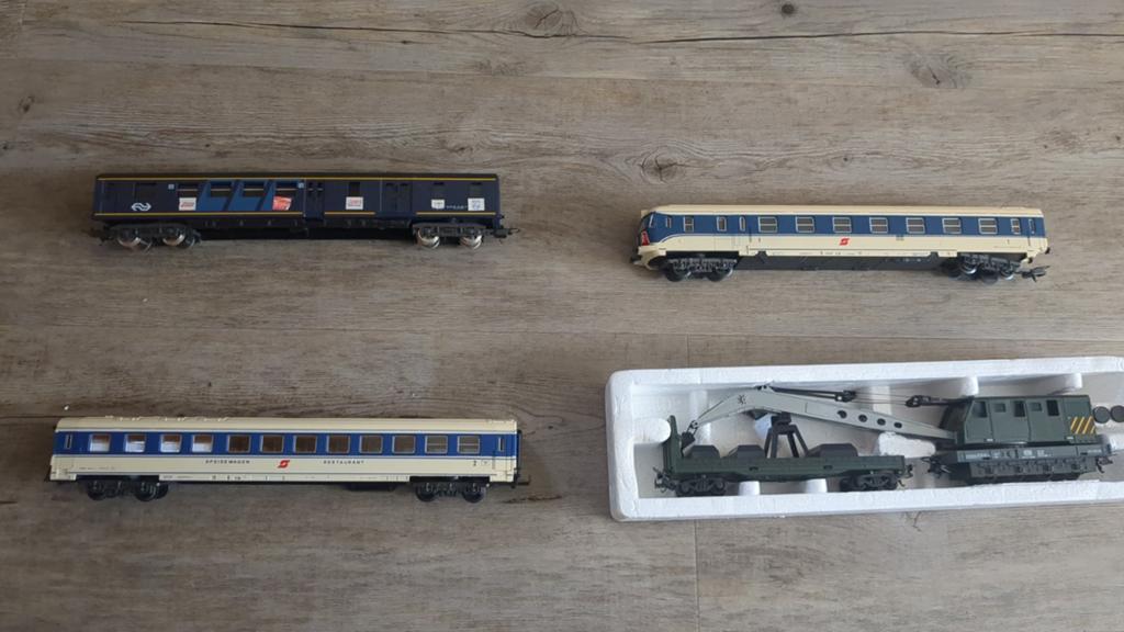 Modelspoorbaan Wagons en Kraanwagen - Diverse Merken, Hobby en Vrije tijd, Modeltreinen | N-Spoor, Gebruikt, Gelijkstroom of Wisselstroom