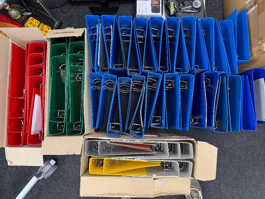62 ordners in diverse kleuren – hele partij – ophalen!, Ophalen, Nieuw