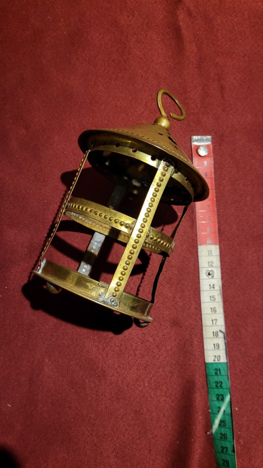 Antieke messing lantaarn, decoratieve kaarshouder, Ophalen of Verzenden