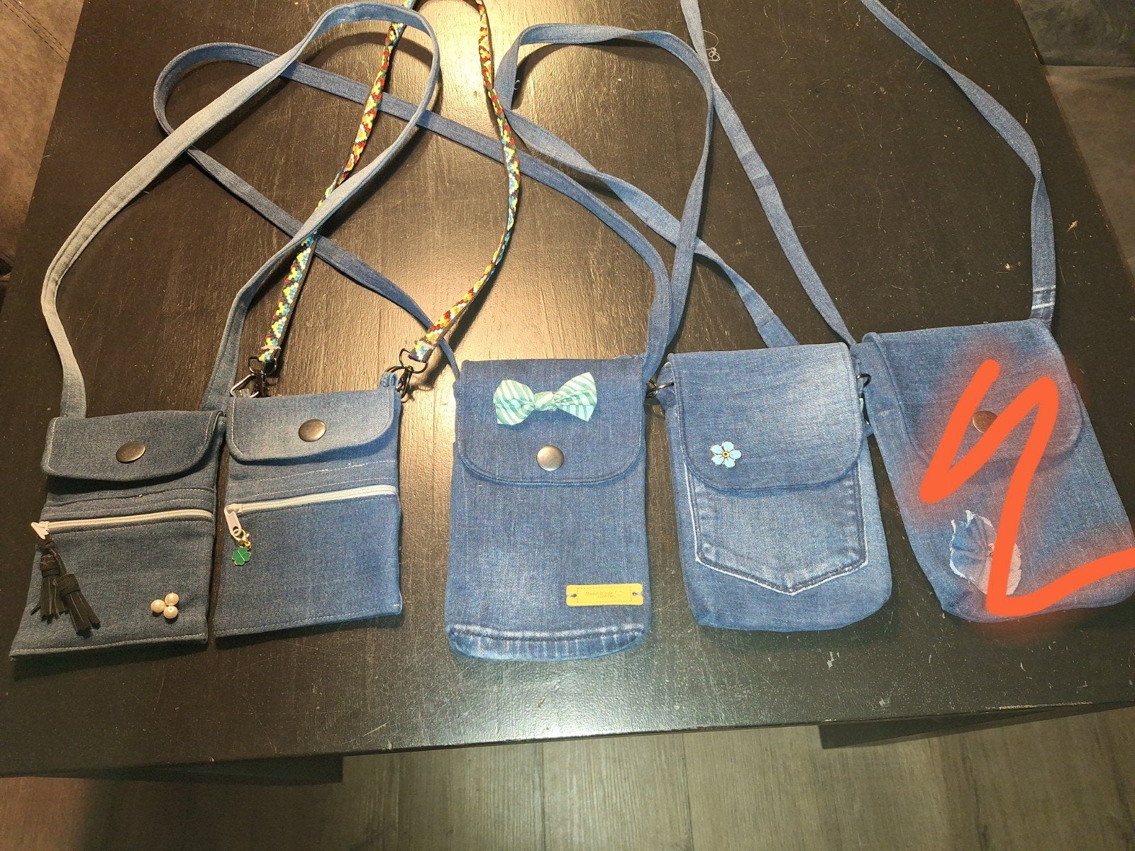 Handgemaakte Jeans Crossbody Telefoontasjes, Ophalen of Verzenden