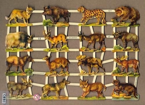 Wilde dieren met Zwijn Poëzieplaatjes 7277, Ophalen of Verzenden