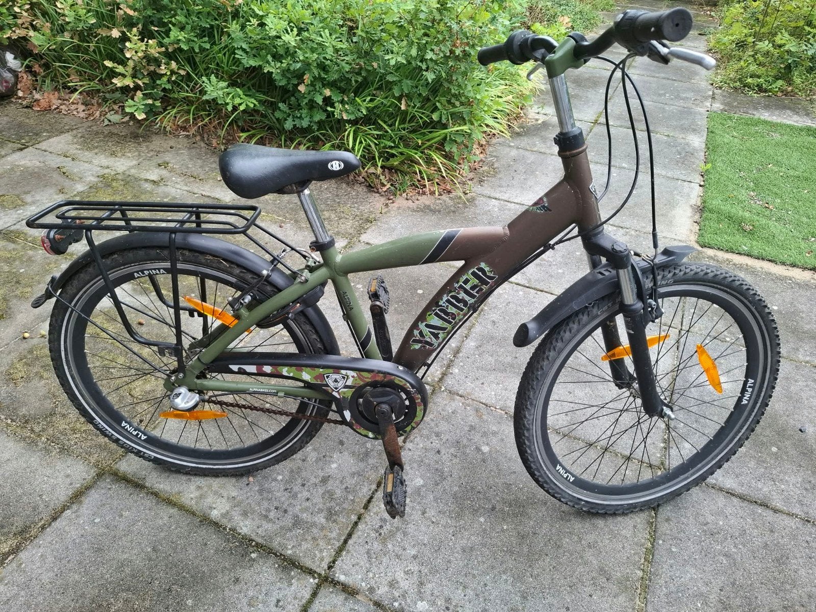 camouflage kinderfiets YABBER alpina 20 inch mountainbike, Ophalen, Gebruikt, YABBER, Terugtraprem