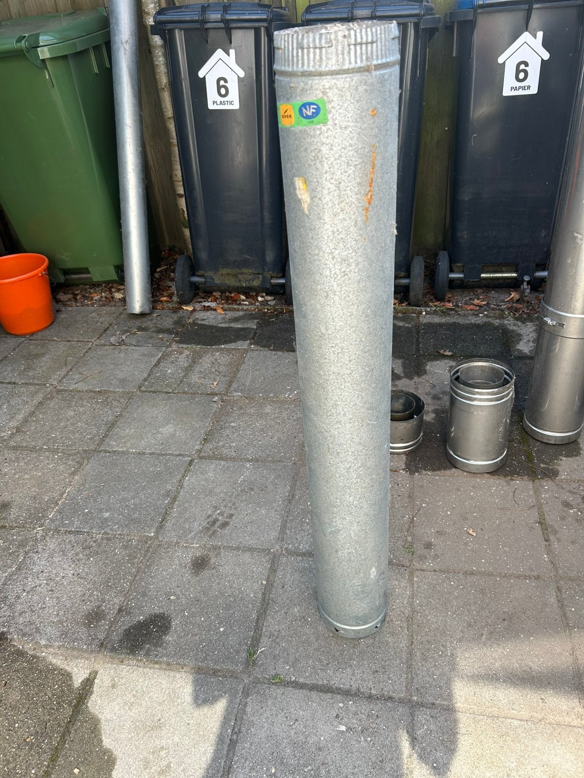 Dubbelwandige kachelpijp 130/150 mm, 1 meter, Ophalen, Gebruikt, Vrijstaande haard, Overige soorten