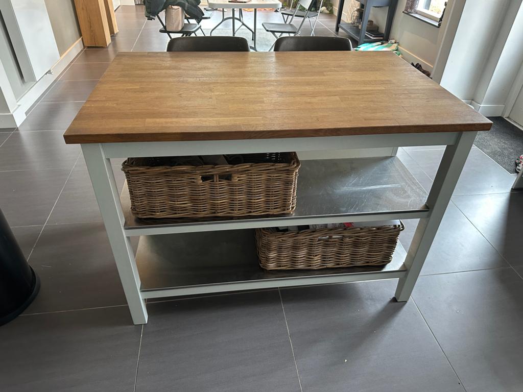 Ikea keukeneiland (incl barkrukken), Ophalen, 50 tot 100 cm, Zo goed als nieuw, Minder dan 100 cm