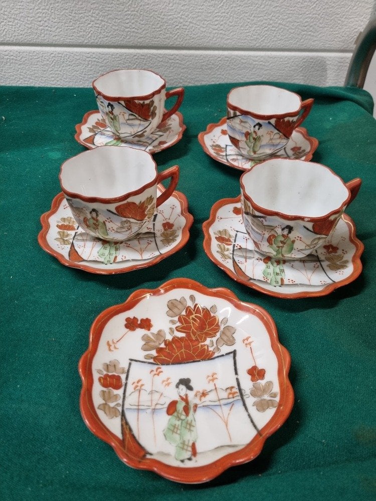 theeservies japans 4 kopjes 5 schotels vintage, Huis en Inrichting, Keuken | Servies, Ophalen of Verzenden, 'T Olde Gre-j, Info@toldegrej.nl