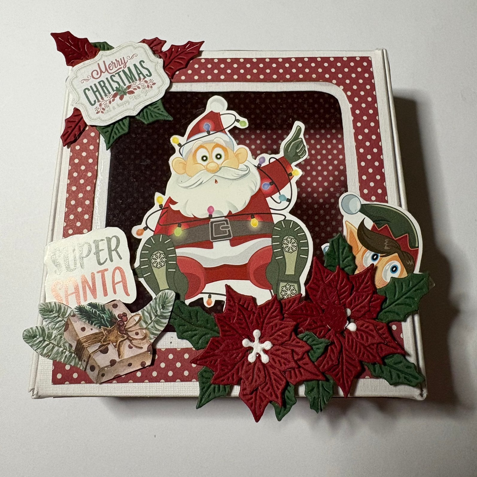 Kerst doosje met venster 10x10x3 cm, Ophalen of Verzenden, Zo goed als nieuw, Kerst