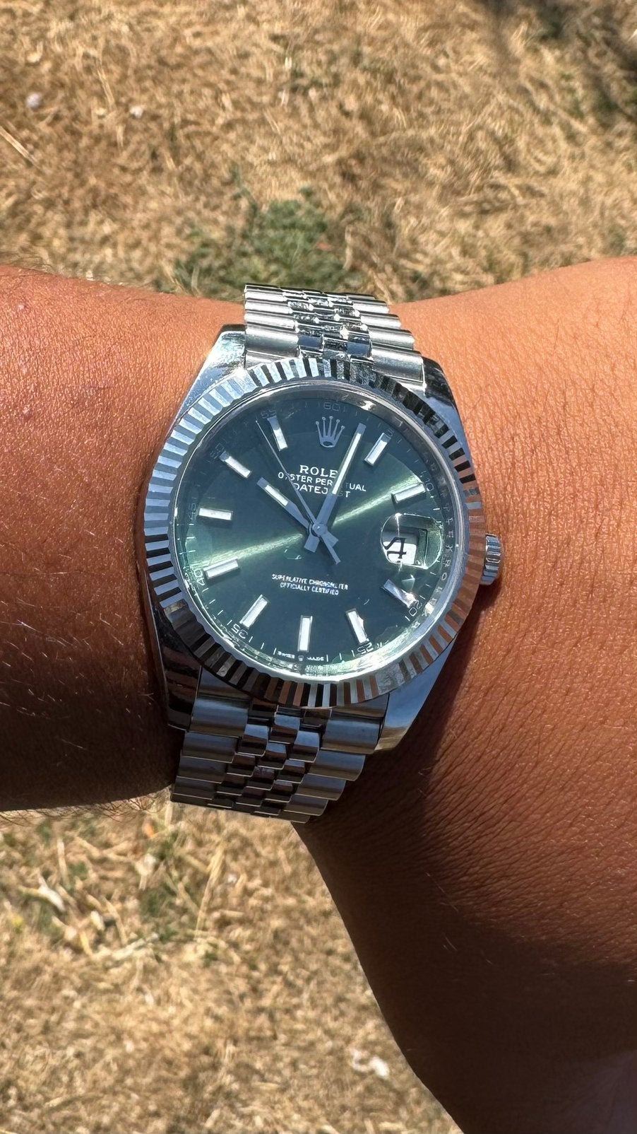 Rolex Datejust Mint Green, Ophalen of Verzenden, Zo goed als nieuw, Staal, Rolex