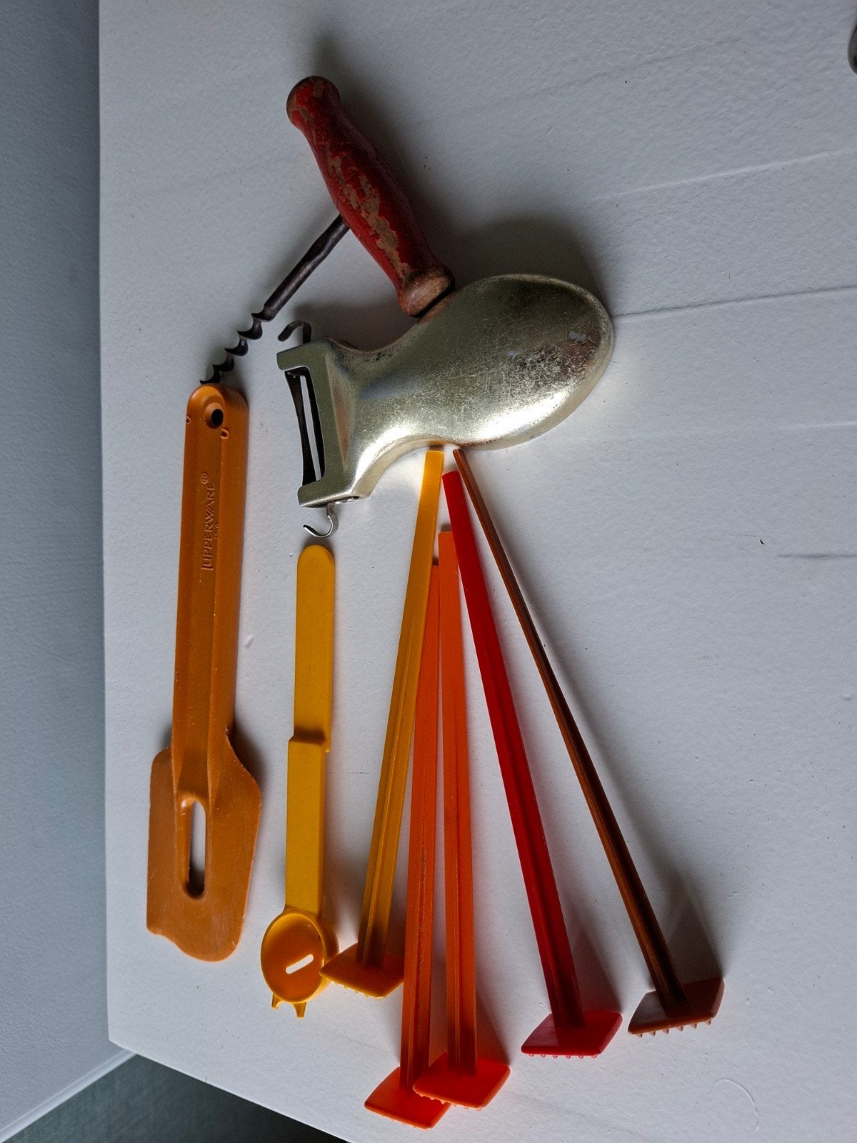 Vintage geel oranje bruin rood, Ophalen of Verzenden