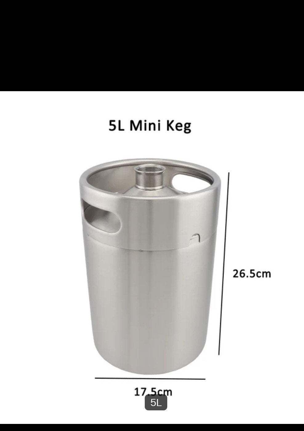 Bier mini keg 5L RVS 304, nieuw., Ophalen of Verzenden, Nieuw