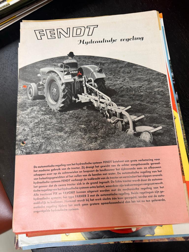 Fendt Hydraulische Regeling Folder Jaren '60, Ophalen of Verzenden, Zo goed als nieuw
