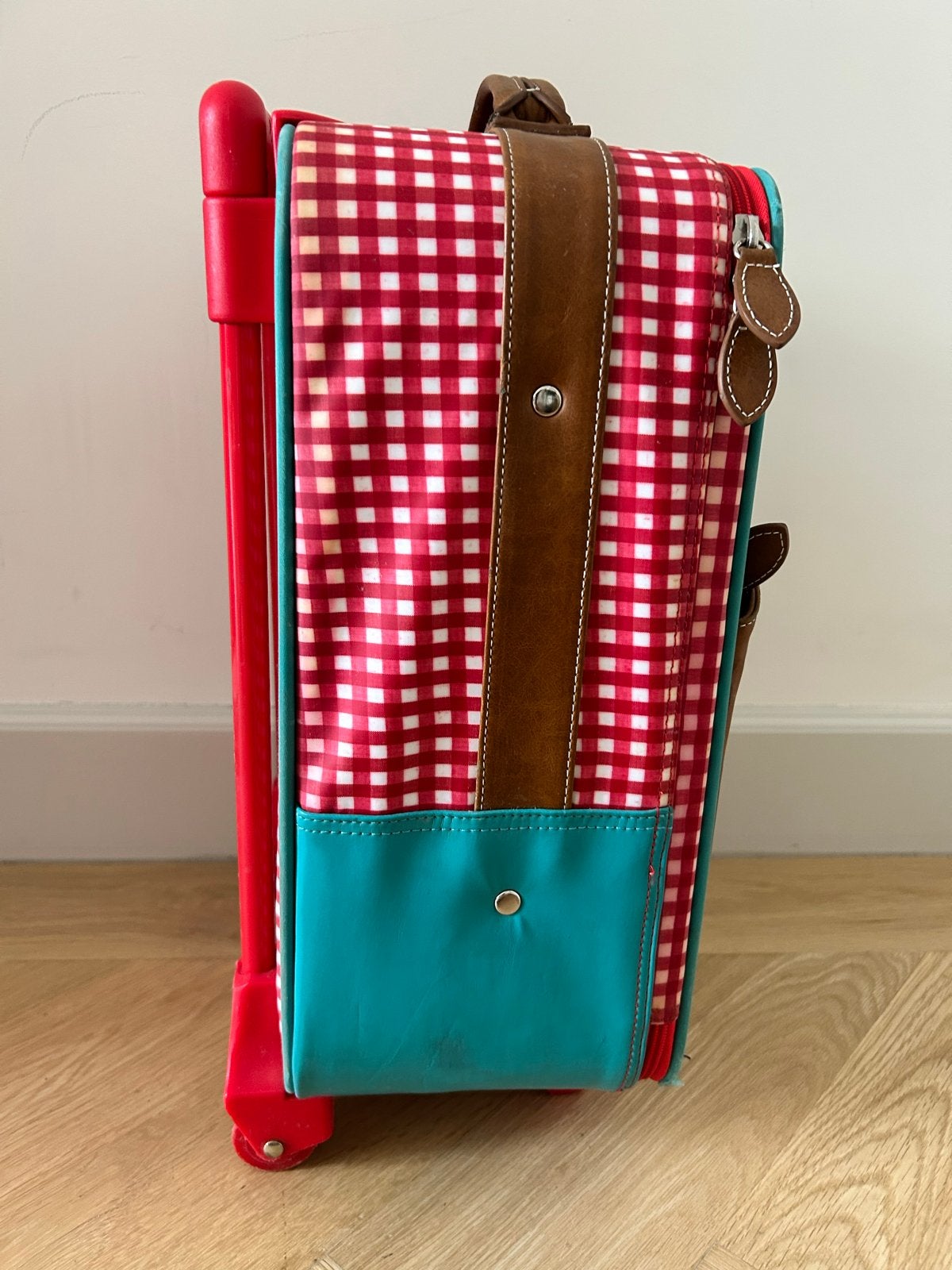 Room Seven Kids reistrolley met echt lederen afwerking, Ophalen, Gebruikt, Minder dan 40 cm, Uitschuifbare handgreep