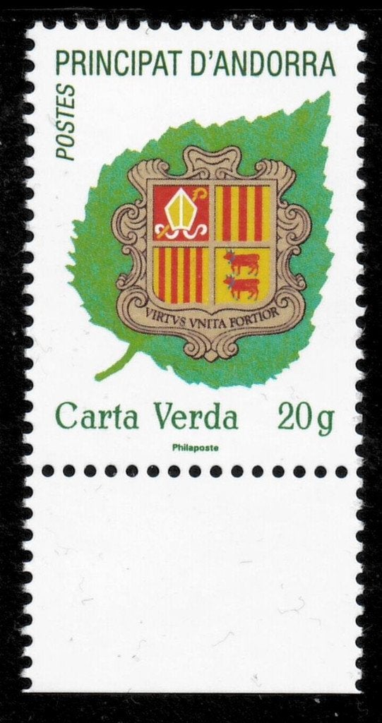 Jaar 2025 Frans Andorra. Blason - Carta Verda. , Ophalen of Verzenden, Overige landen, Postfris