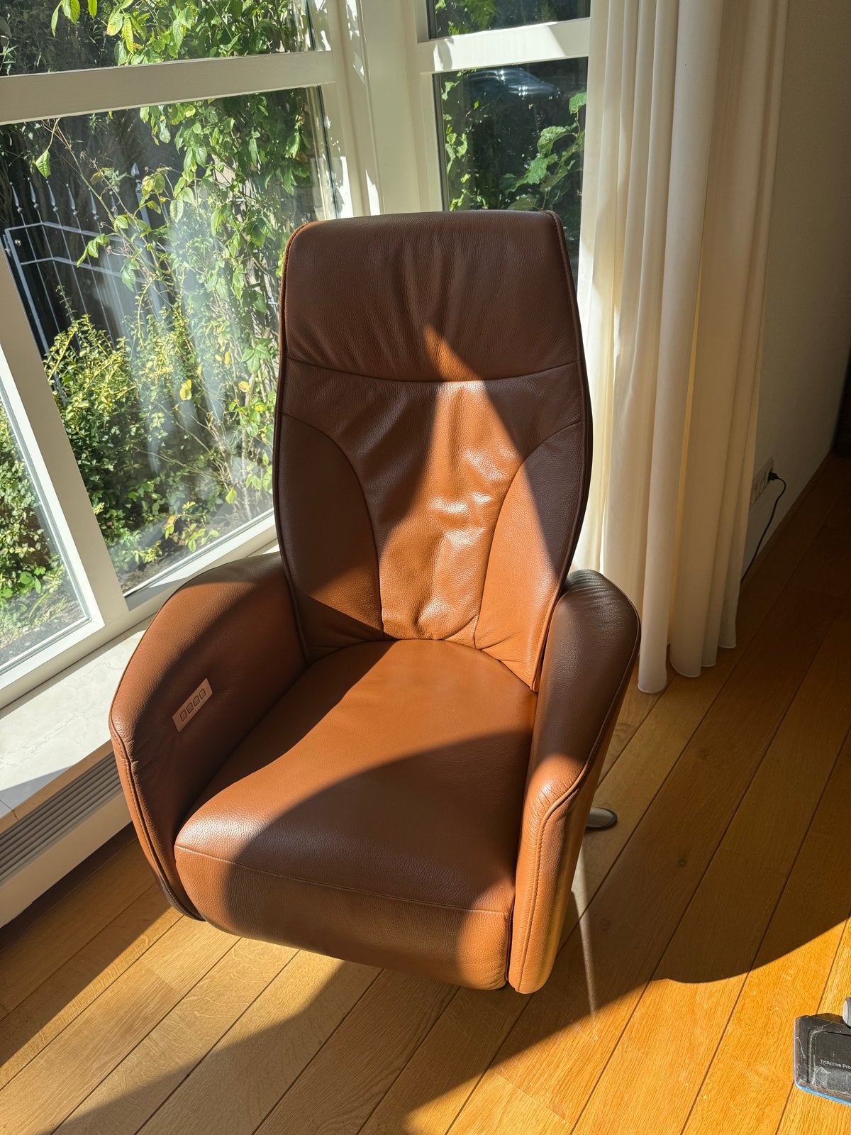 Leren relaxfauteuil - Cognac bruin